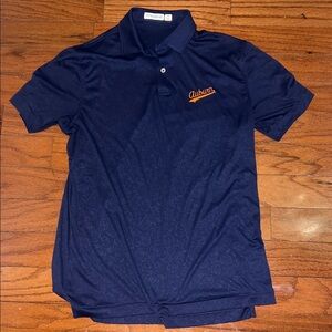 Peter Millar Dark Blue Polo with Orange Auburn Detail